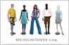 Photo editing example [Add to group]: This is an image of a mannequin line-up. One live female model needs to be inserted in middle of this group. The resulting image is meant to be the cover of a fashion catalog.