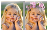 Children retouching services. Your child with a flower crown in a photo