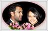 Photo editing to merge photos of two people (MS Dhoni and then girlfiend Sakshi Rawat) to create a single wedding photo.