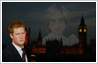 Prince Harry and Princess Diana merged with night shot of the Big Ben as background, July 2010