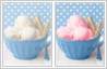 Photo editing used to change ice cream colour from white (vanilla) to pink (strawberry).