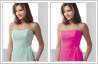Dress color changed to fuchsia pink with photo editing