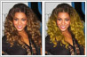 Photo retouching services to change hair colour. View Beyonce's hair, before & after colouring
