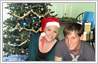 Create a warm Christmas photo for a young couple.