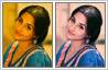 Vidya Balan's yellow-hued photo restored to natural colours with photo editing.