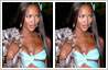 Adjust Naomi Campbell's skimpy and very tight top to reduce body exposure with photo editing