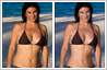 Photo editing and retouching has been used to make woman look thinner in swimsuit