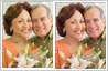 Digital touch-up to make middle-aged couple look younger