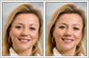 Photo retouching to instantly reduce facial lines and wrinkles, like digital Botox.