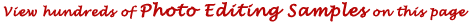 View hundreds of Photo Editing Samples on this page