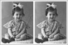 Old photos repaired with Photoshop. View before and after photo editing
