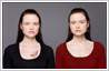 Photo editing to make identical twins look different / distinct