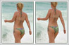 Edit and retouch a photo to enhance and elongate body shape by changing proportions of torso vs. arms and legs