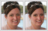 Retouching of wedding make-up by digital retoucher