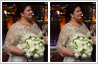 Bride slimming in wedding photos