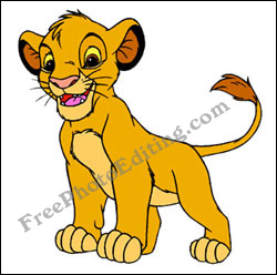 Simba, the lovable cub from Lion King, in playful posture