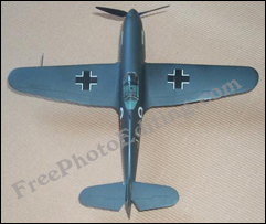Photograph of plane model; Heinkel He 100 was a German pre-World War II fighter aircraft