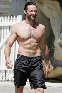Celebrity actor Hugh Jackman spotted on the beach. He needs to be placed in the photo of the girl on left. The final photo after manipulation can be seen below.