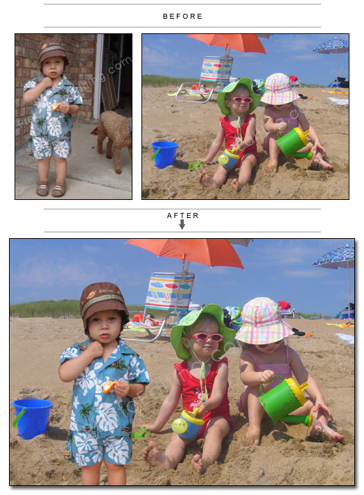 This is a photo manipulation example of adding a person to a photo.