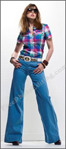 Photo editing example: This female model needs to be inserted in the middle of the mannequin line-up seen in photograph on right.