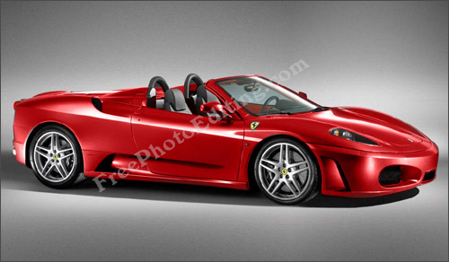 Dark-grey Ferrari car converted to red colour