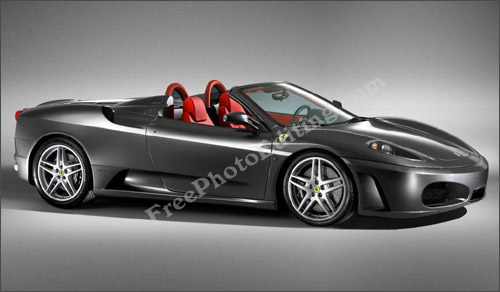 Darkgrey Ferrari car red seats