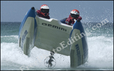 Speed boat in the ocean / sea waters