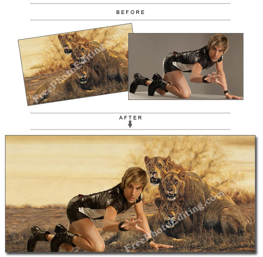 Photo editing services - picture with wild animals