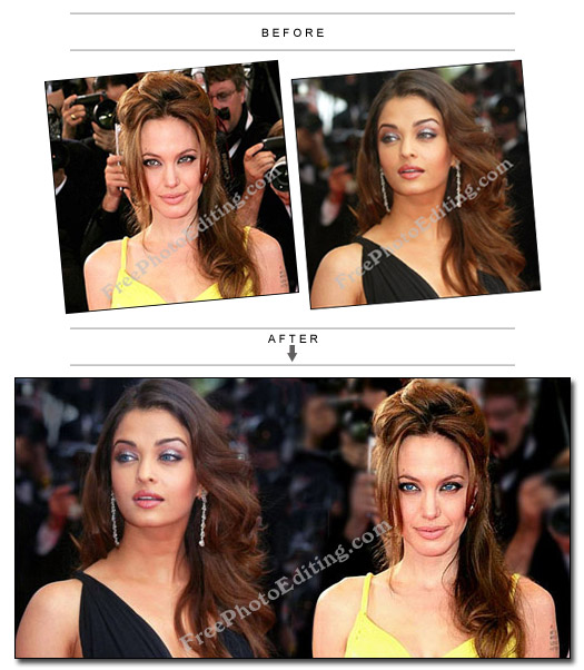 Photo editing sample of celebrity images