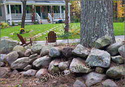Photo editing example: The gay couple in photo on left needs to be placed in this photo of a house.