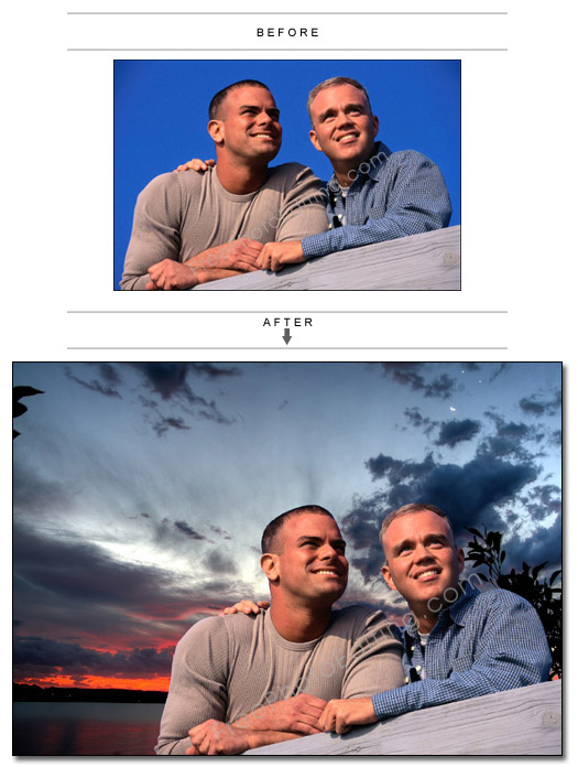 Sunset photo background editing