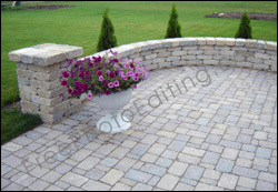 The young woman seen in photo on left wants to be placed in this photo next to the petunias. The resultant photo can be seen below.