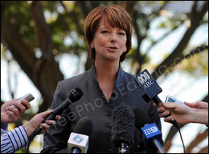 Photo editing required: This image of Julia Gillard is to be morphed into a Melbourne Uni picture to celebrate her June 24, 2010 appointment as Australia's new PM. (She is a University of Melbourne alumna and graduated in 1986, having studied Arst and Law.)