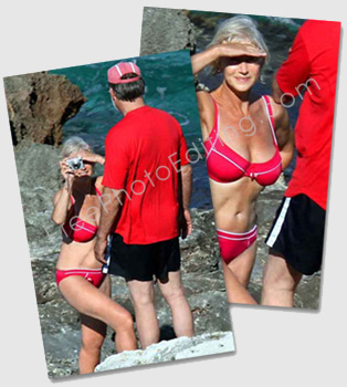 Photo editing required to replace background in Helen Mirren's photo. The resultant photo can be seen below.