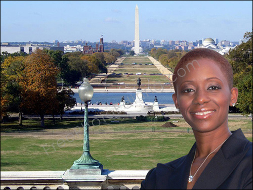 This is a photo editing example of background change. Another view of National Mall has been used to make the photo look bigger and better
