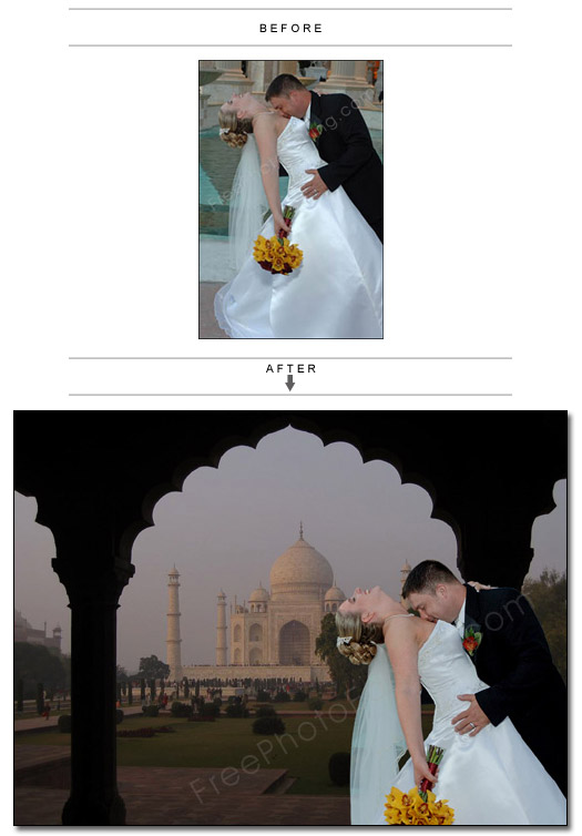 Custom backgrounds for wedding photos