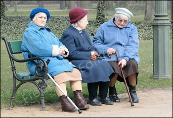 The women seen in this photo have to be moved to a snowy park scene. The photo after editing can be seen below.
