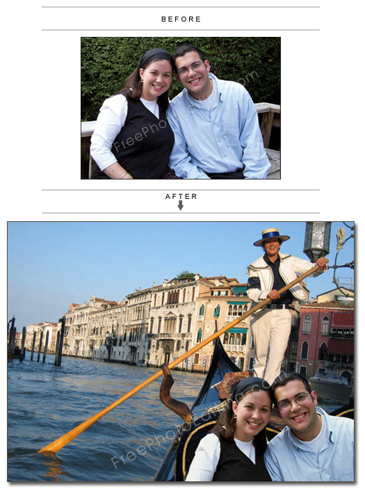 Romantic honeymoon photo background editing