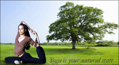 This is a photo editing, photo manipulation example in which a person has been moved from the indoors to the outdoors.