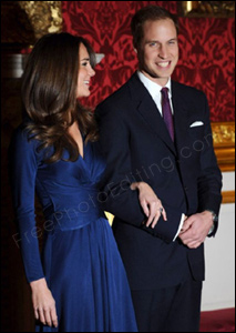 Prince William got engaged to Kate William while on a private holiday in Kenya on Nov 16, 2010. The couple needs to be taken out of this photo and placed against a sunset background with tree silhouettes. The scenery should depict Africa in some way. Two options of the edited photos can be seen below.