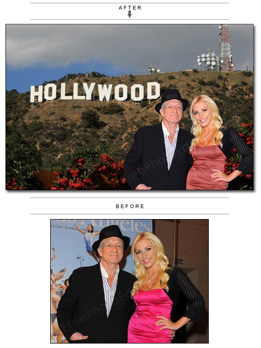 Hollywood background photo editing