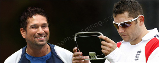 This is a photo manipulation example in which Sachin Tendulkar & Tim Bresnan have been placed together in a single photo. This is to show that they are lookalikes of a high degree!