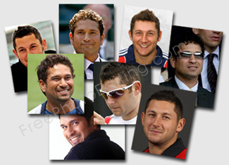Photo editing requirement: This is a collage featuring several photos of Sachin and Tim Bresnan. There is a high degree of facial resemblance between the two. Place them together in a picture to show how real the resemblance is. See result below.