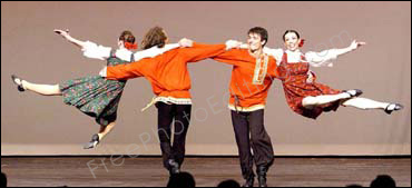 Online photo editing service: This Russian dance group photo has be to be given a london backdrop. The resultant photo can be seen below.