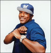 This hip hop artist needs to be put on a dark alley background. The photo with new background can be seen below.