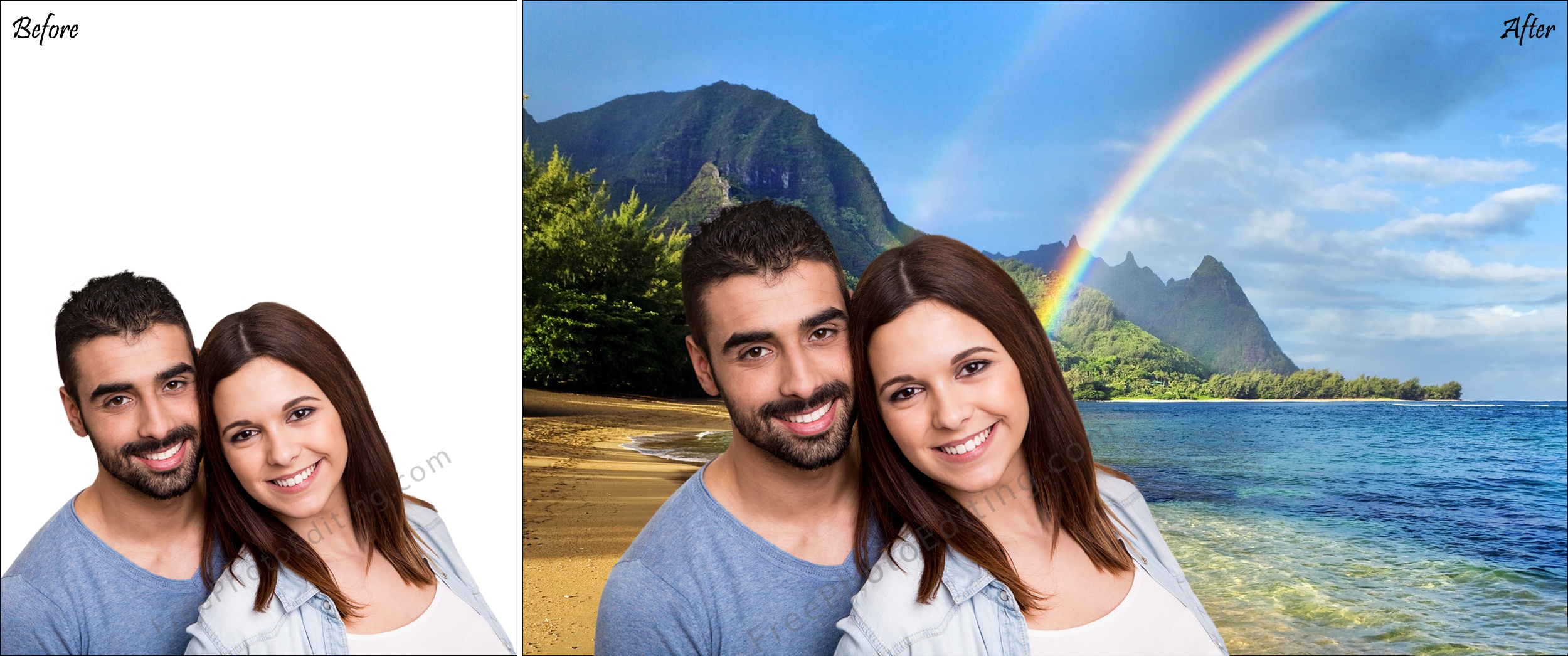 Online photo background editing