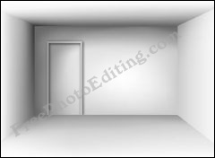 Black and white sketch / perspective of empty room