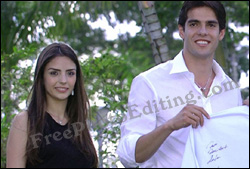 Ricardo Kaka with wife Caroline Celico in December 2007
