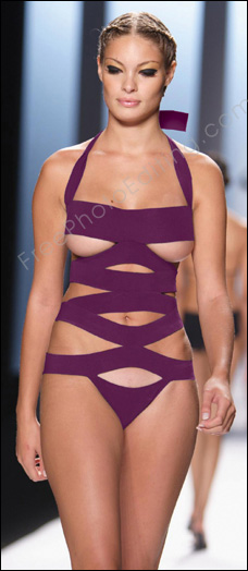 This is a photo editing example of colour change of clothing item. The original colour of this swimsuit was black.