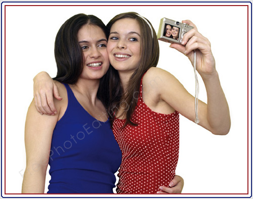 This is an edited photo in which the colour of the clothes has been changed to blue, red and white.The original photo, before editing, can be seen above.